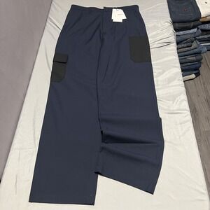 Theory Project Pants Mens Large 32 Inseam Blue‎ Cargo Wide Leg Pockets Casual